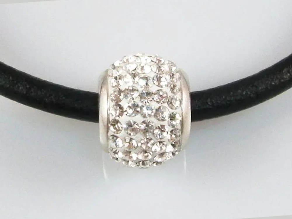 Clearance Abalorio Blanco Cristales 5 De Plata De Ley