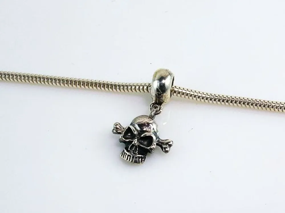Outlet Abalorio Calavera De Plata De Ley