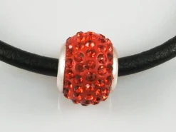 Outlet Abalorio Con Cristales Rojos 5 Y Plata De Ley