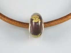 New Abalorio De Murano Y Plata De Ley Morado Y Oro