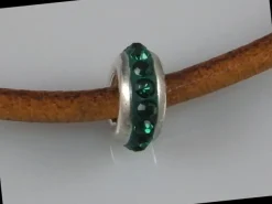 Abalorio De Plata Cristal Verde 1