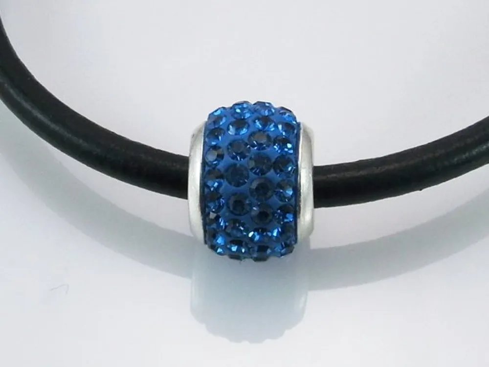 Sale Abalorio De Plata De Ley Y Cristal 4 Azul