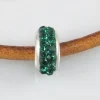 Hot Abalorio En Cristal Verde Y Plata De Ley