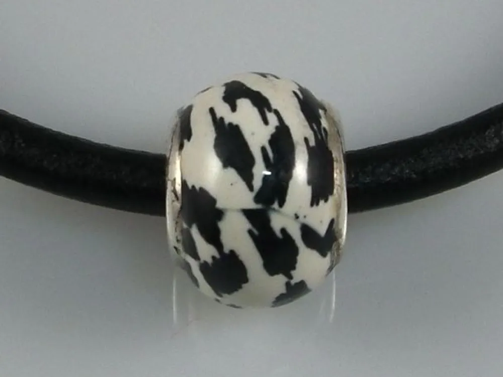 Online Abalorio Esmalte Blanco, Negro Y Plata De Ley