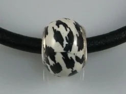 Online Abalorio Esmalte Blanco, Negro Y Plata De Ley