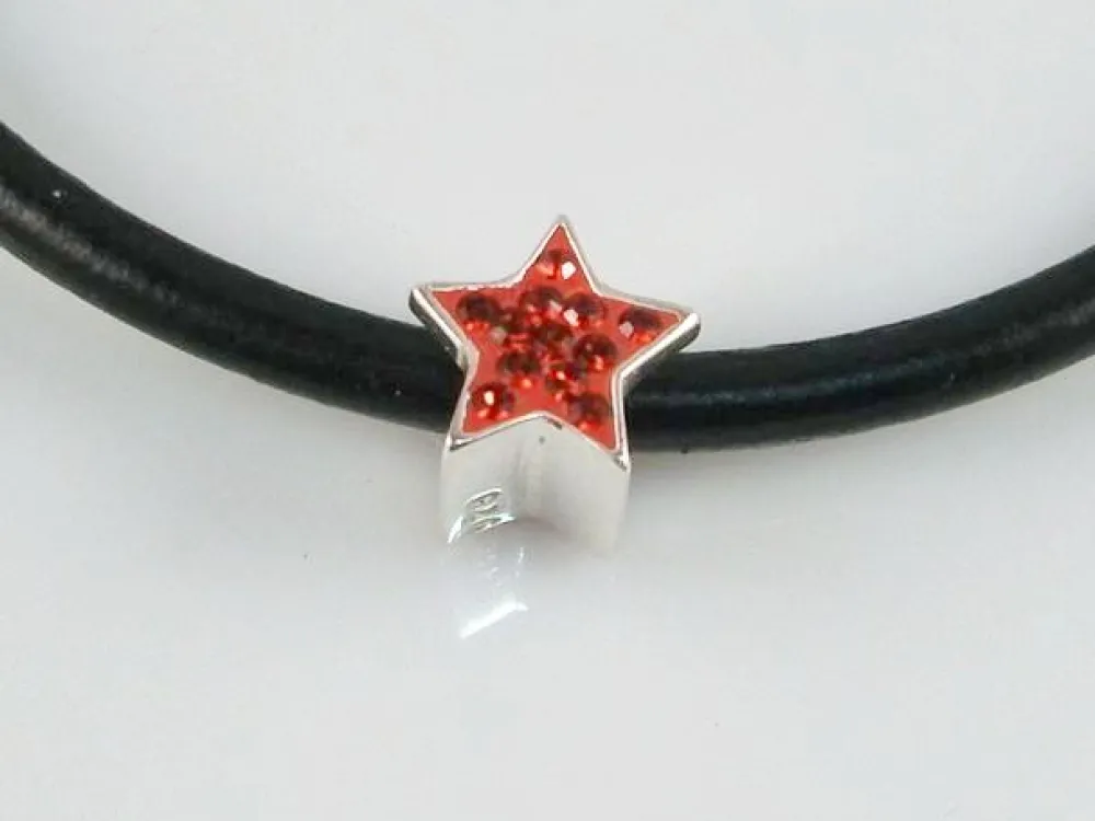 Best Abalorio Estrella Plata Y Cristal Rojo