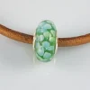 Outlet Abalorio Murano Flores Verdes, Celestes Y Plata De Ley