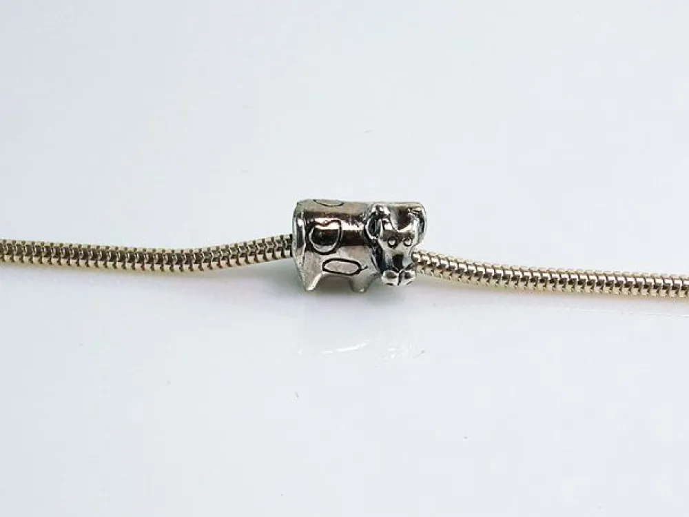 Outlet Abalorio Perro Plata De Ley