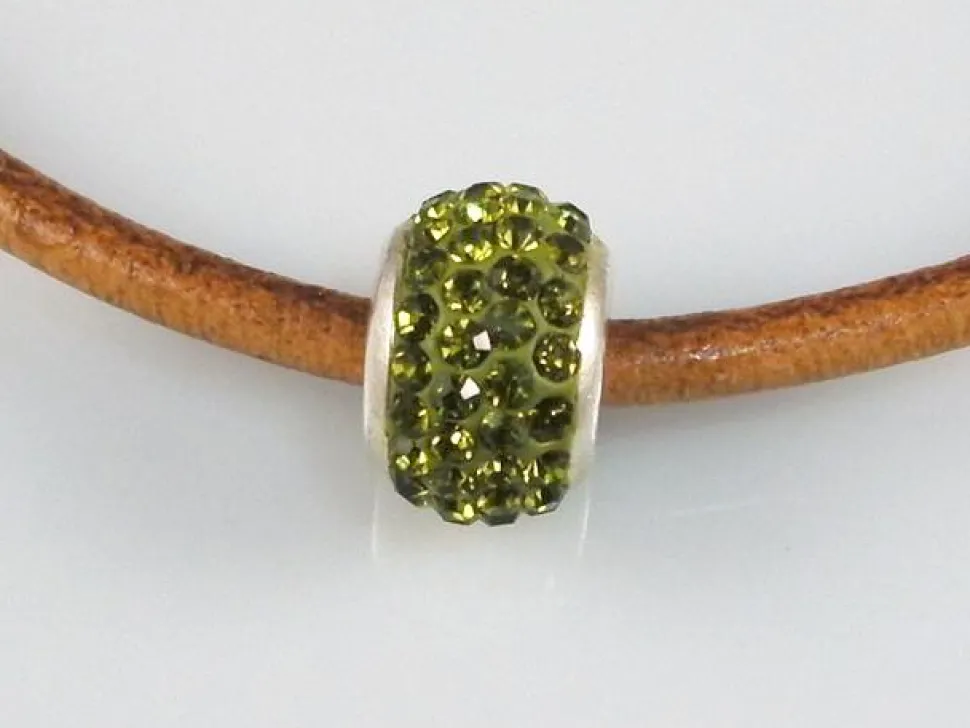 Abalorio Plata De Ley Y Cristal Verde 4