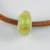 Abalorio Verde Y Oro Murano Y Plata De Ley
