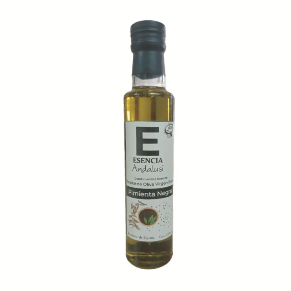 Sale Esencia Andalusí Aceite de Oliva Virgen Extra Aromatizado con Pimienta negra 250 ml
