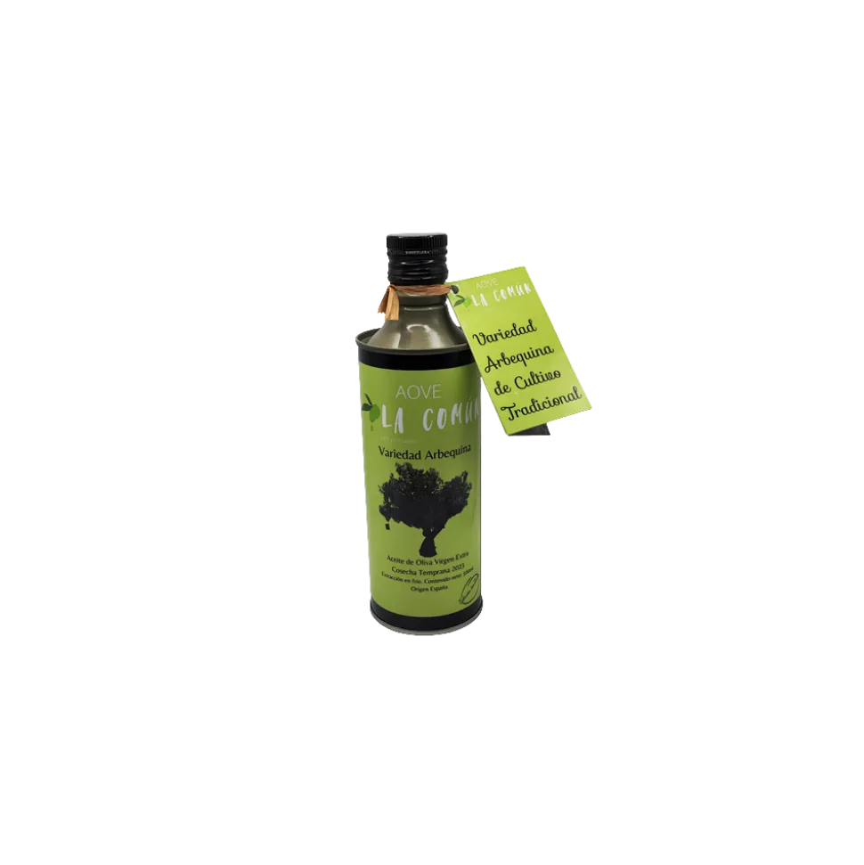 Aceite de Olive Virgen Extra Arbequina de Aove La Común - Botella vidrio 500 g