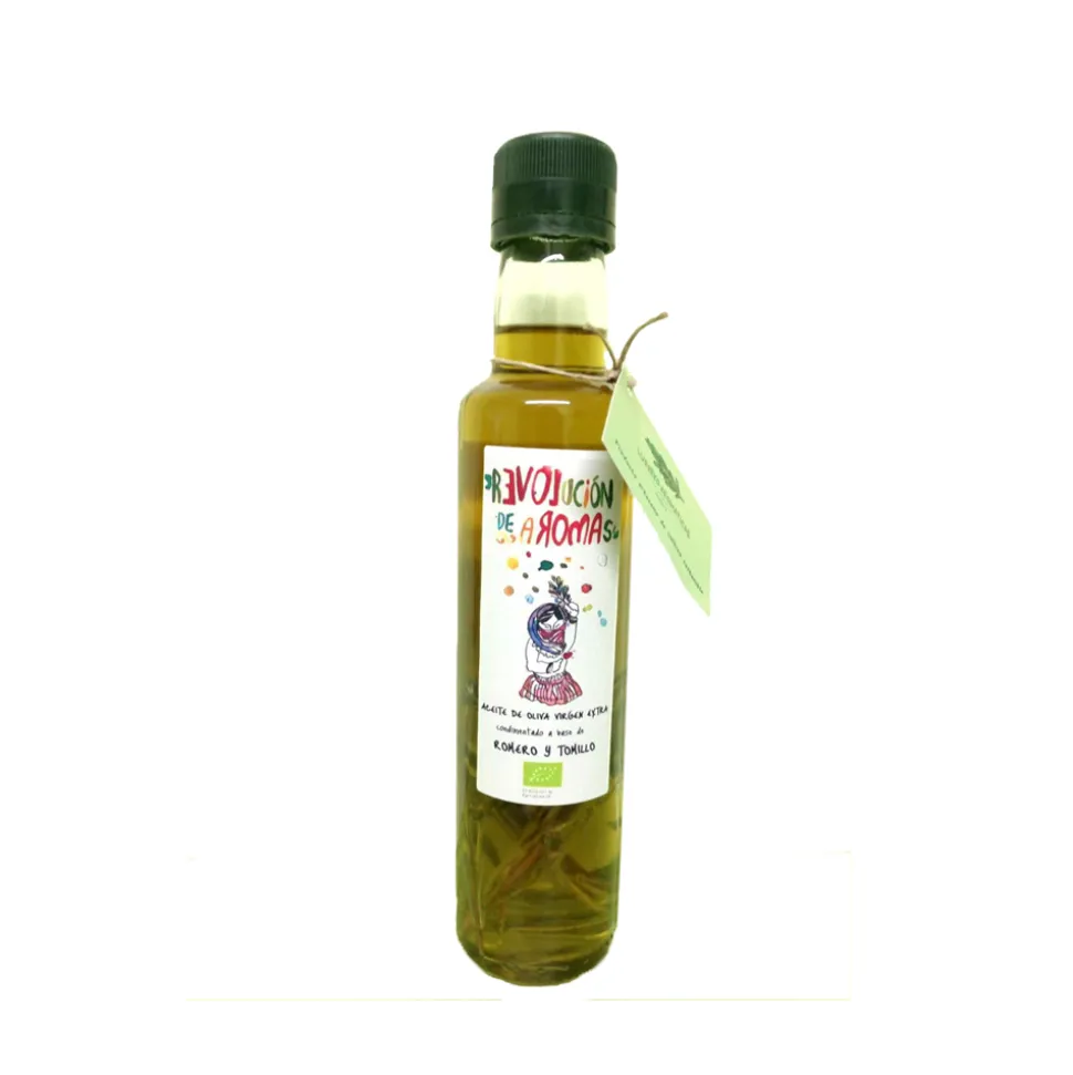 Aceite ecológico de oliva virgen extra Condimentado con romero y tomillo