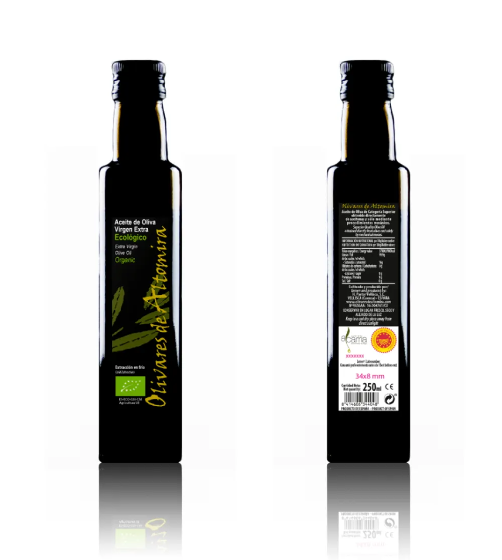 Sale Olivares de Altomira Aceite Oliva Virgen Extra Ecológico Primer prensado en frío - 20 x 250 ml