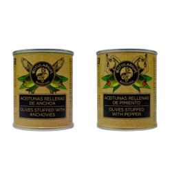 Best Botularium Aceitunas rellenas de anchoa y Aceitunas rellenas de pimiento (Pack con 5 latitas minibar de cada)