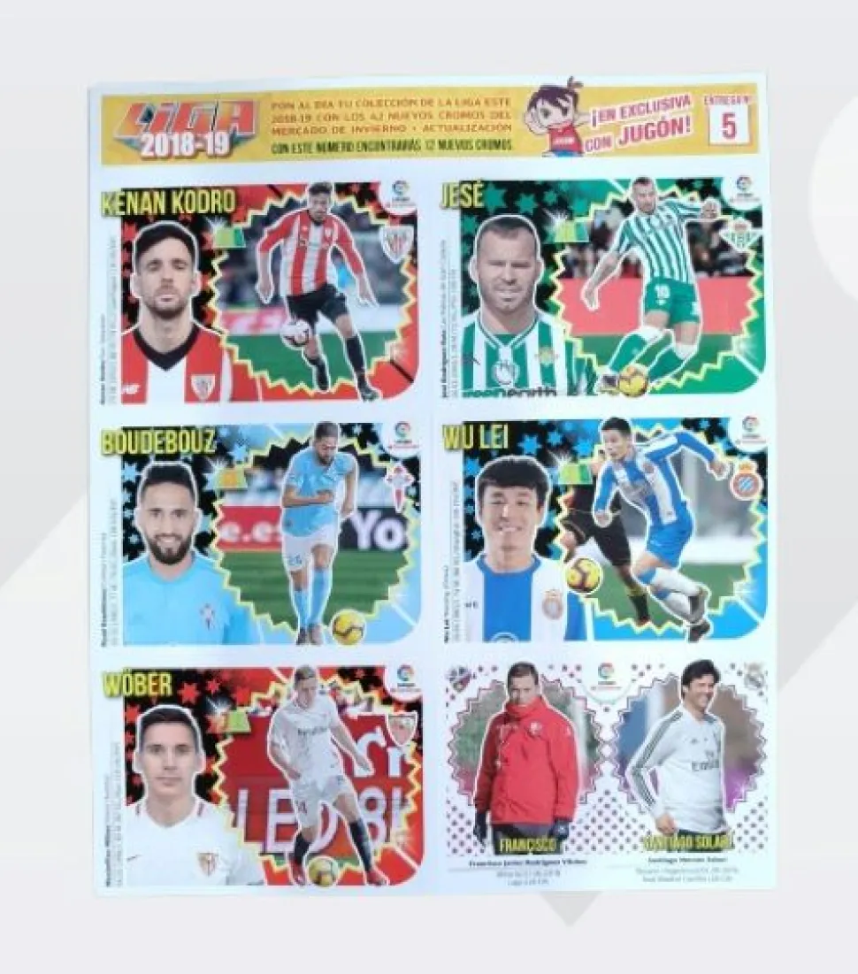 Actualizacion Liga Este Panini Album + Todos los cromos(42) sin pegar 2018 2019