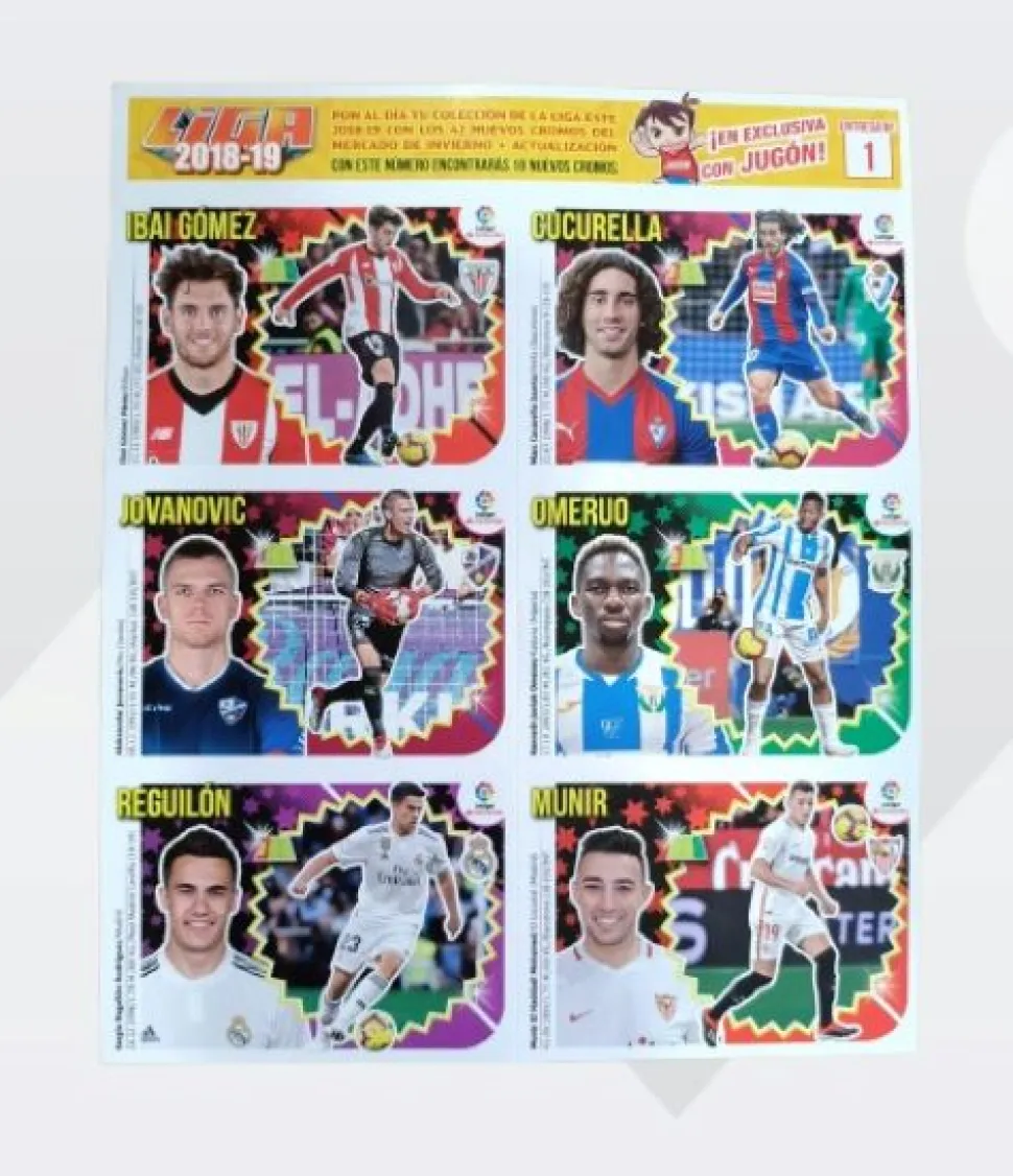 Actualizacion Liga Este Panini Album + Todos los cromos(42) sin pegar 2018 2019