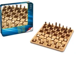 Hot Cayro Ajedrez - Damas de madera en caja de metal