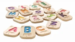 Alfabeto A-Z en Braille de madera