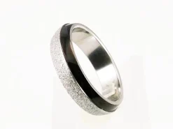 Alianza De Acero Inox Diamantado Y Negro
