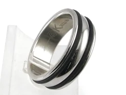 Anillo Acero Doble Fila De Caucho