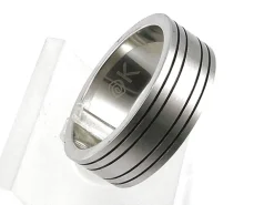 Best Anillo De Acero Inoxidable Con Lineas Negras