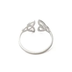 Anillo doble Triqueta ajustable de acero inoxidable de 17 mm diámetro