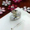 Anillo En Plata De Ley Con Bolas De Cristal Blancas