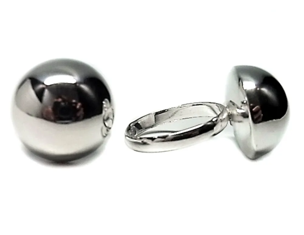 Discount Anillo Media Bola 16 Mm. En Plata De Ley
