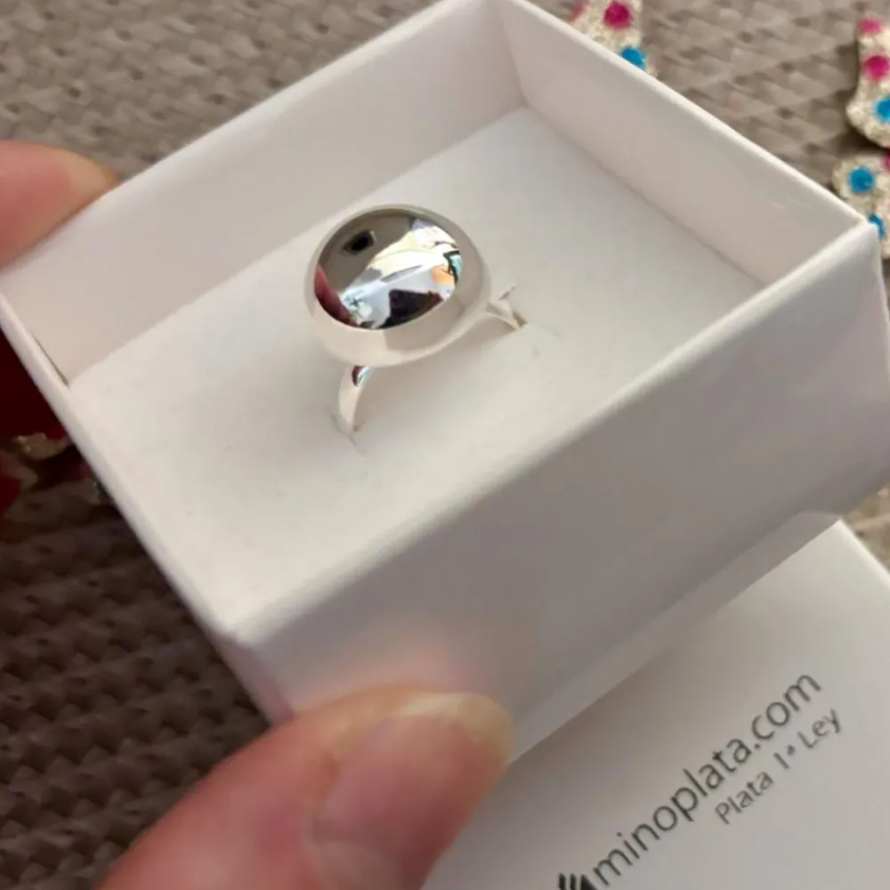 Discount Anillo Media Bola 16 Mm. En Plata De Ley