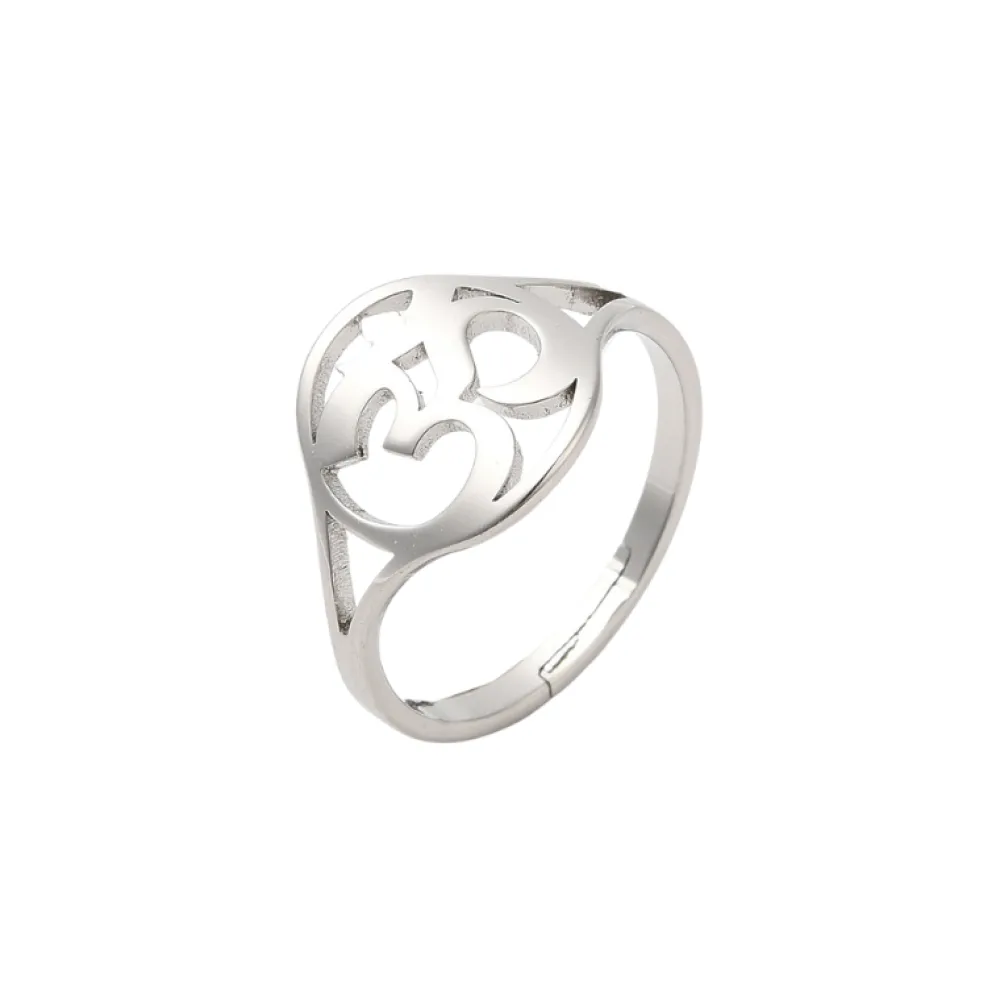 Outlet Creatulote Anillo Om ajustable de acero inoxidable de 17 mm diámetro