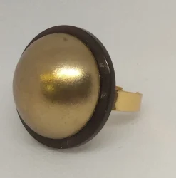 Sale Ecodedal Anillo sostenible media esfera dorada