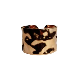 Anillo Textura Abierto Dorado