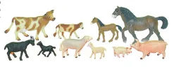 Animales granja con bebés 10 figuras