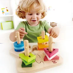 Apilables de formas y base de puzzle (Creative Peg Puzzle)