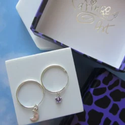 Argollas plata luna y estrella