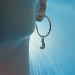 Argollas plata luna y estrella
