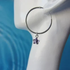 Argollas plata luna y estrella