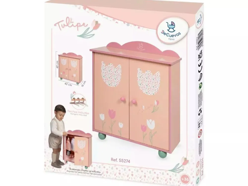 Sale Decuevas Toys Armario de Madera para Muñecas Tulipe con Perchas DeCuevas