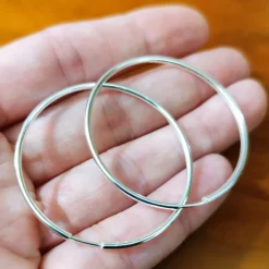 Sale Aros De Plata De Ley Finos 45 Mm.