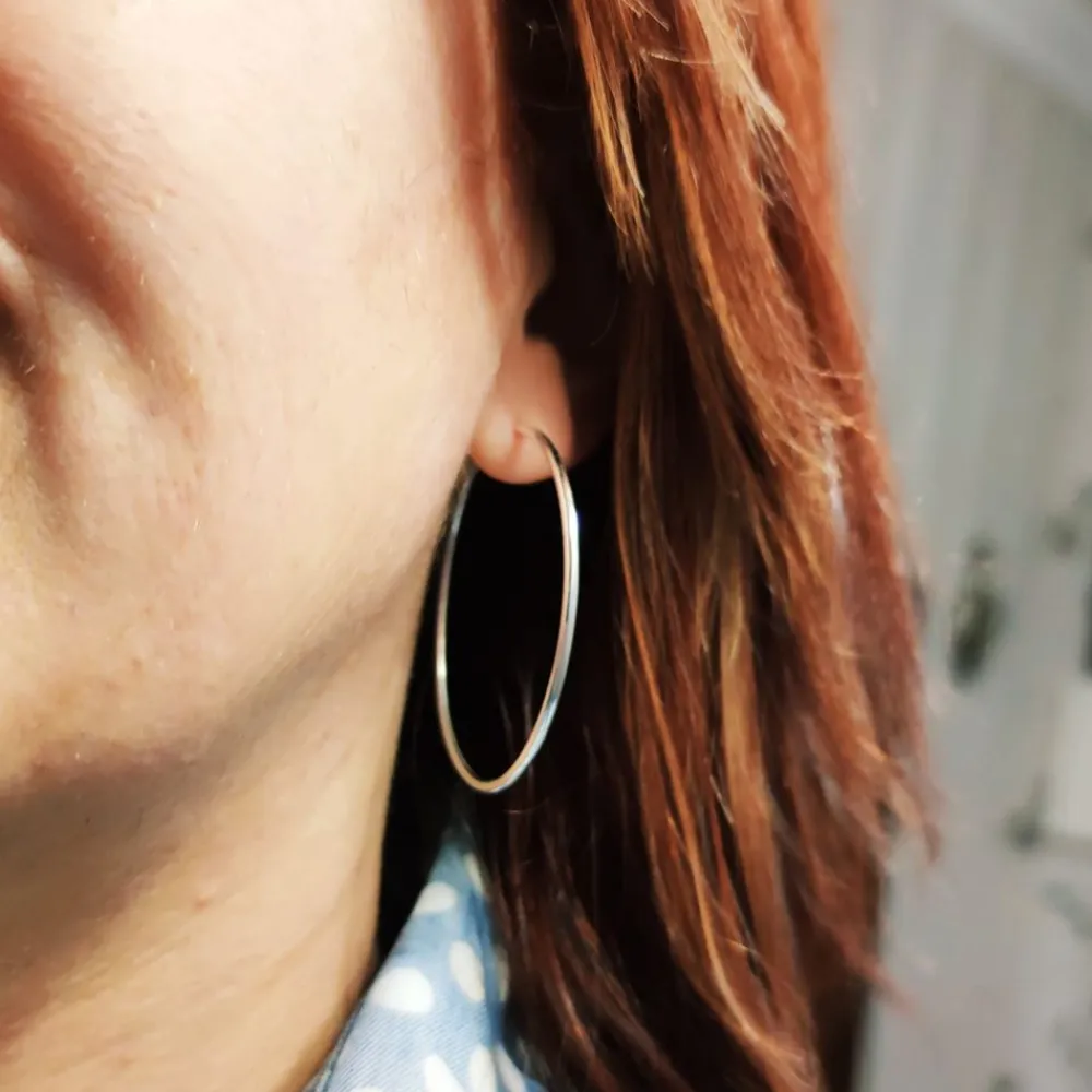 Sale Aros De Plata De Ley Finos 45 Mm.