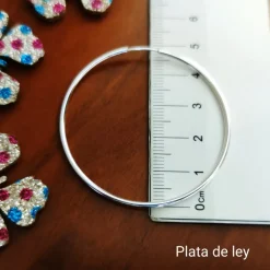 Clearance Aros Finos De Plata De Ley 40 Mm.