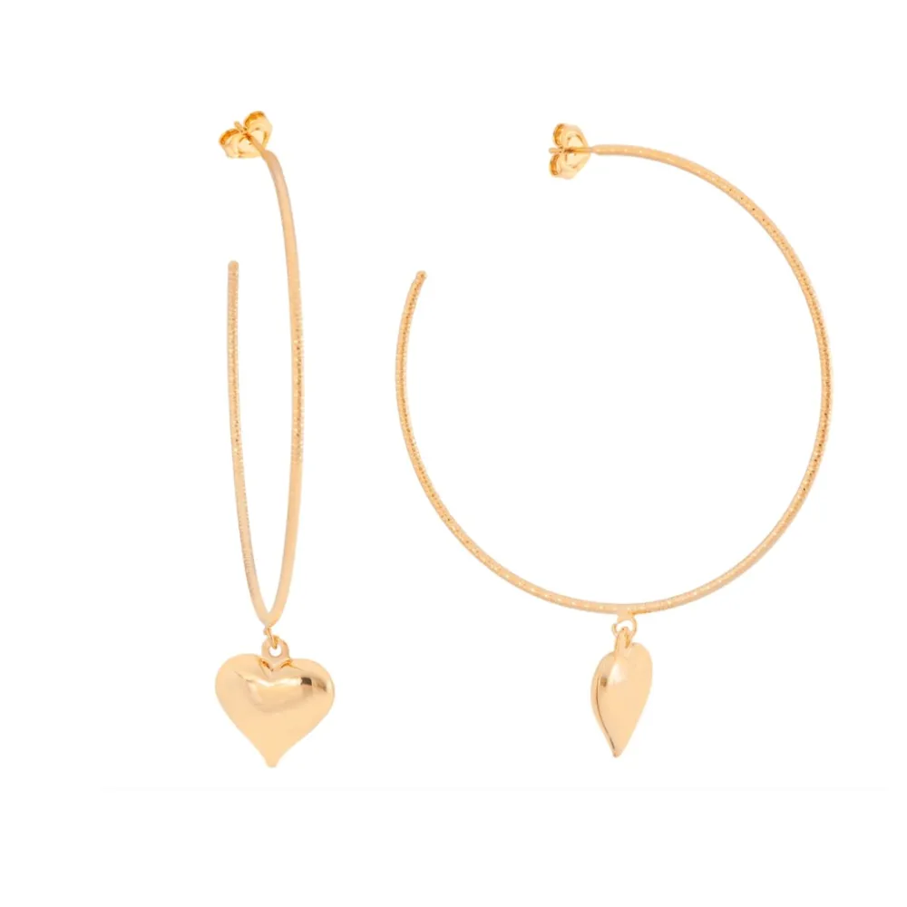 New Omar Joyas Rommy Aros grandes con corazón