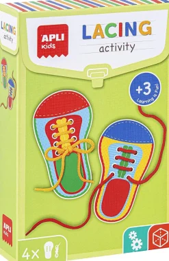 Apli Ata tus zapatos. Lacing activity. (4 zapatos)