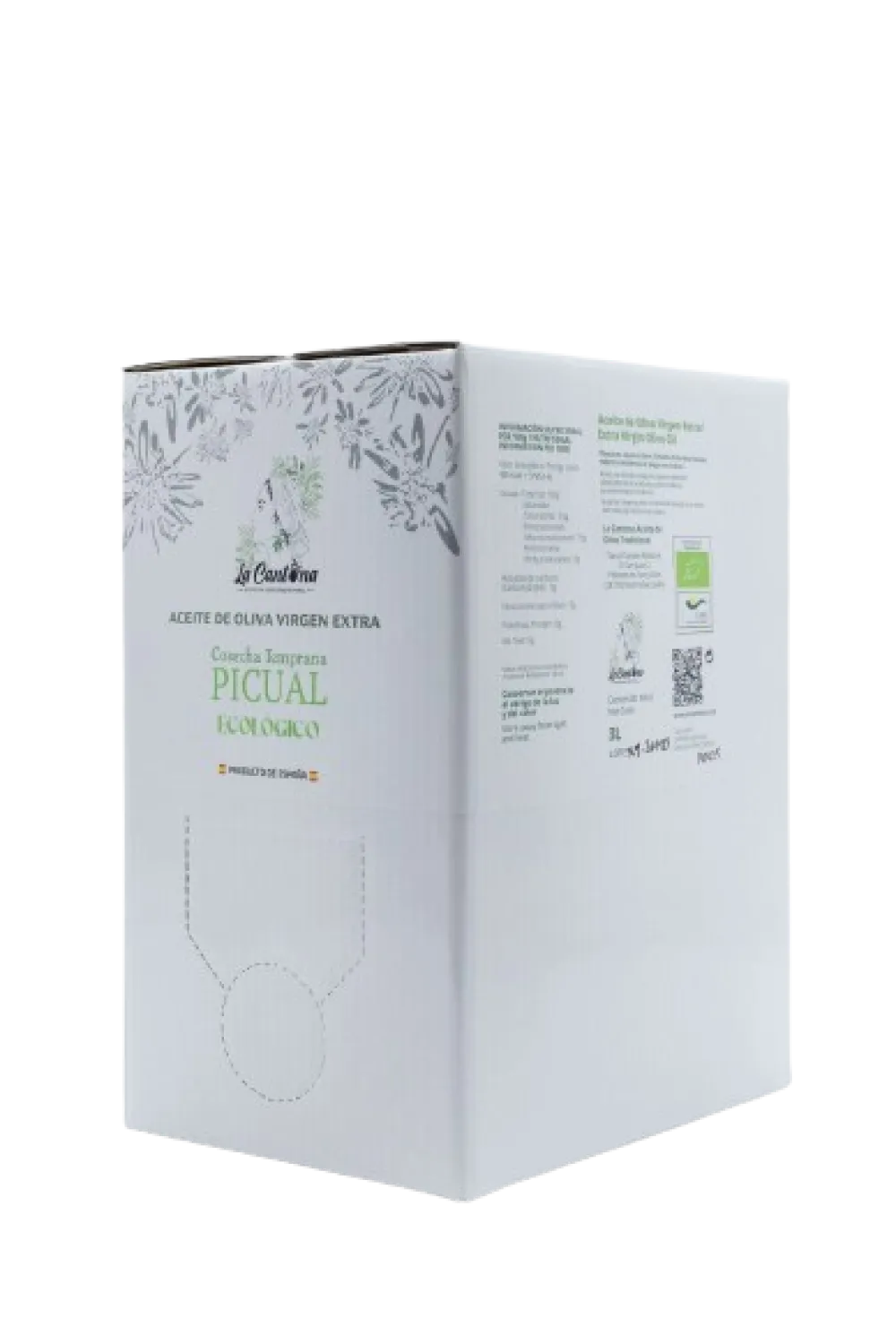 Clearance La Cantona Aceite de Oliva Tradicional Baginbox 3lt Picual Cosecha Temprana Ecológico