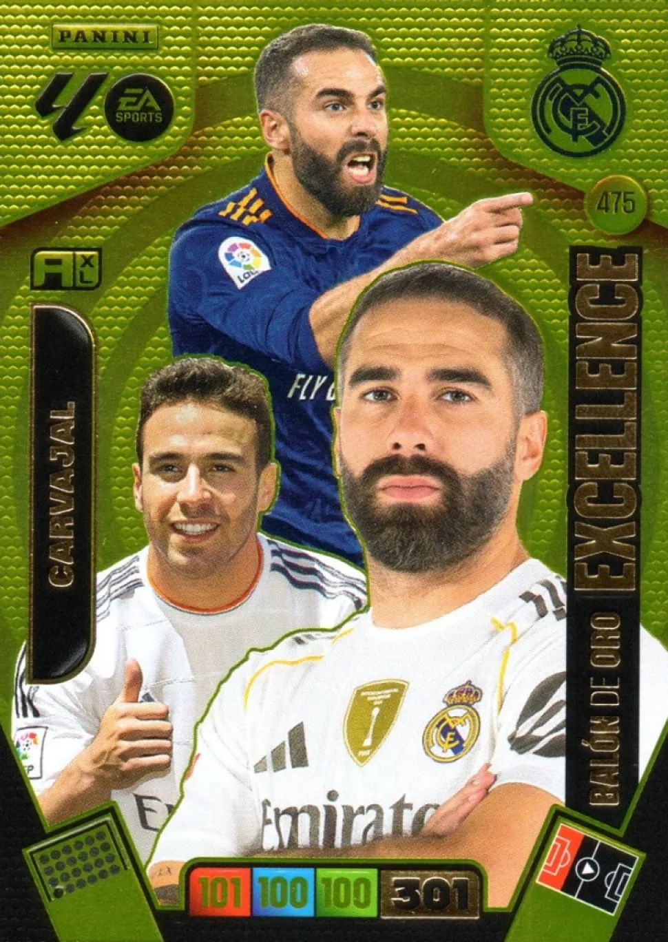 Balón de Oro Excellence #475 Carvajal 2025-26 Cromo Panini Adrenalyn XL La Liga 25/26