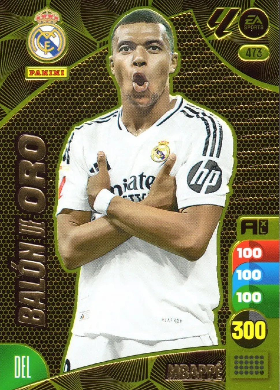 Balón de Oro Kylian Mbappe 473 Real Madrid cromo Adrenalyn XL 2024 2025 La liga 24/25