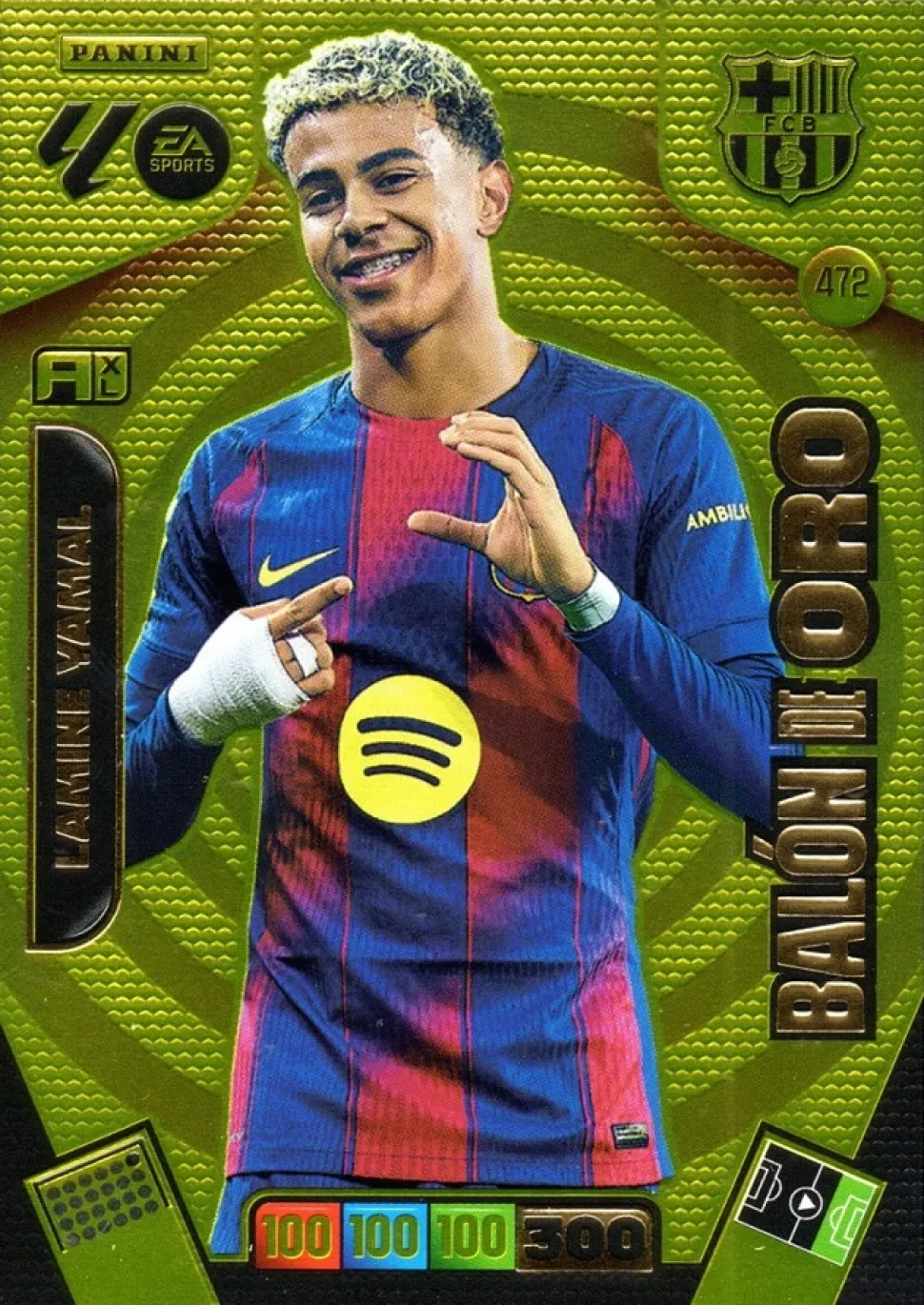 Balón de Oro #472 Lamine Yamal 2025-26 Cromo Panini Adrenalyn XL La Liga 25/26