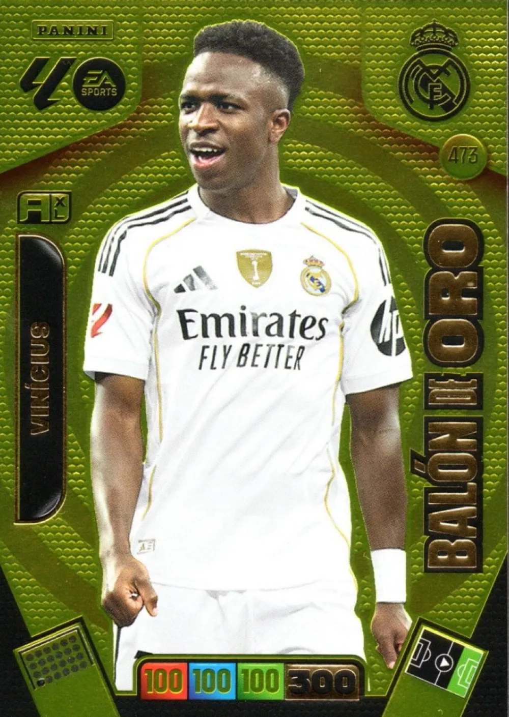 New Panini España Balón de Oro #473 Vinícius 2025-26 Cromo Panini Adrenalyn XL La Liga 25/26