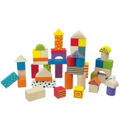 Best Andreu Toys Bloques de madera pintados (Wooden Blocks) 50 piezas